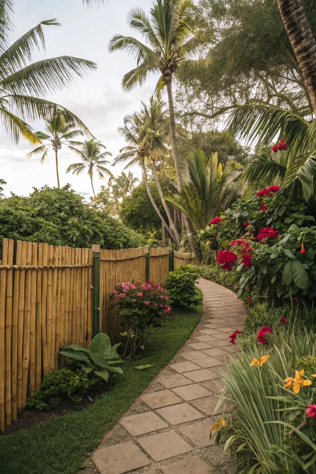 Bring a tropical essence to your garden through bamboo fencing.