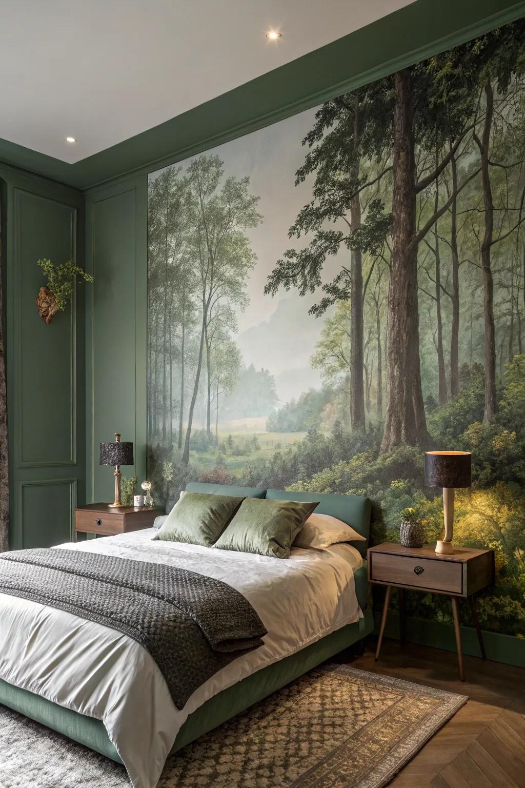 Nature-inspired murals bring the forest directly into your home.