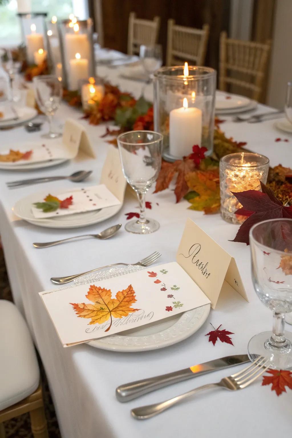 Personalized spot markers contributing a special nuance to Friendsgiving.