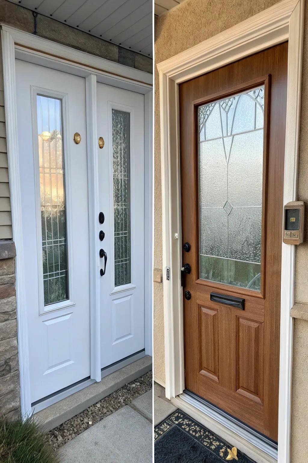 A compelling before and after of a front door's privacy change.