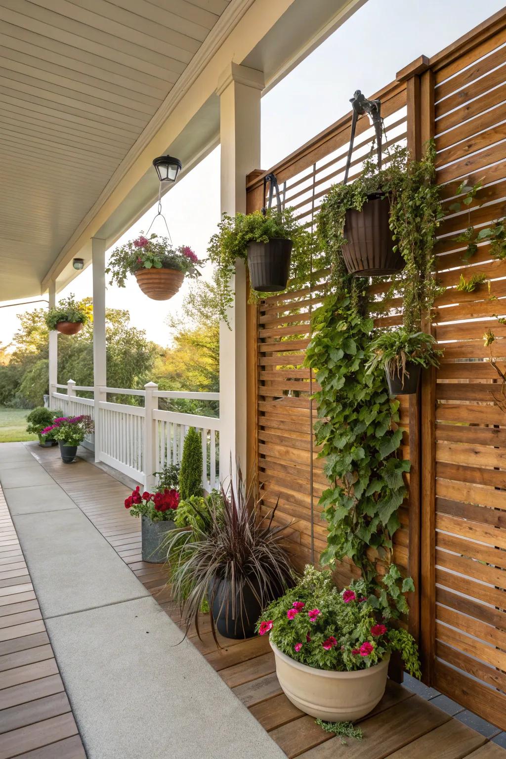 A privacy screen offering shade and seclusion.