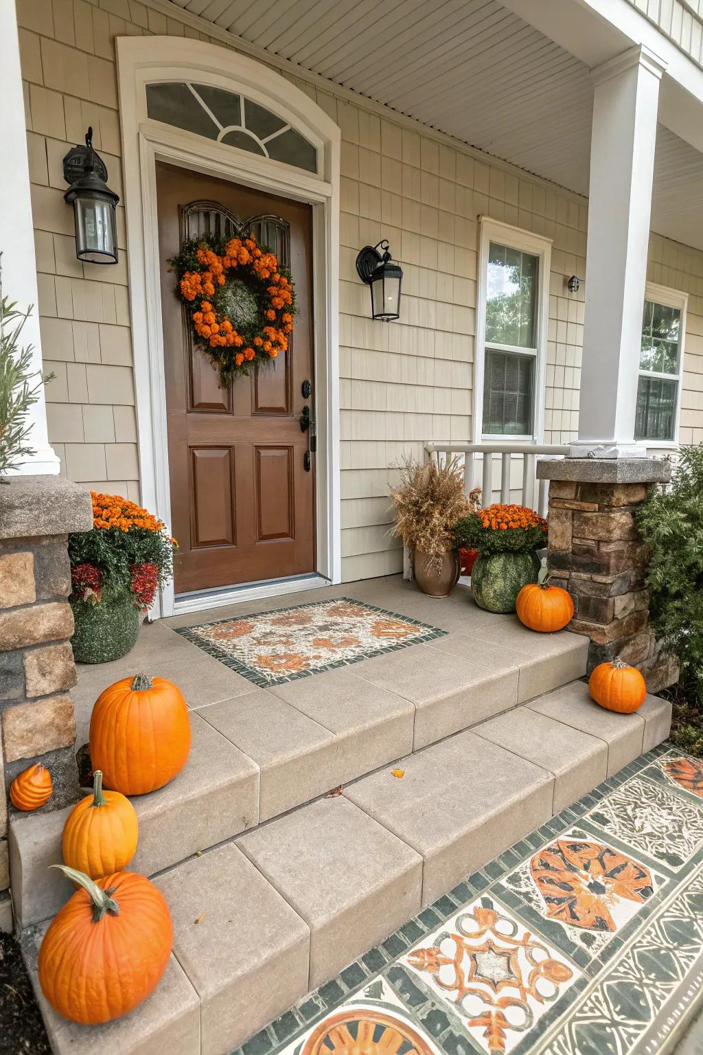 Seasonal embellishments add a celebratory touch to your porch coverings.