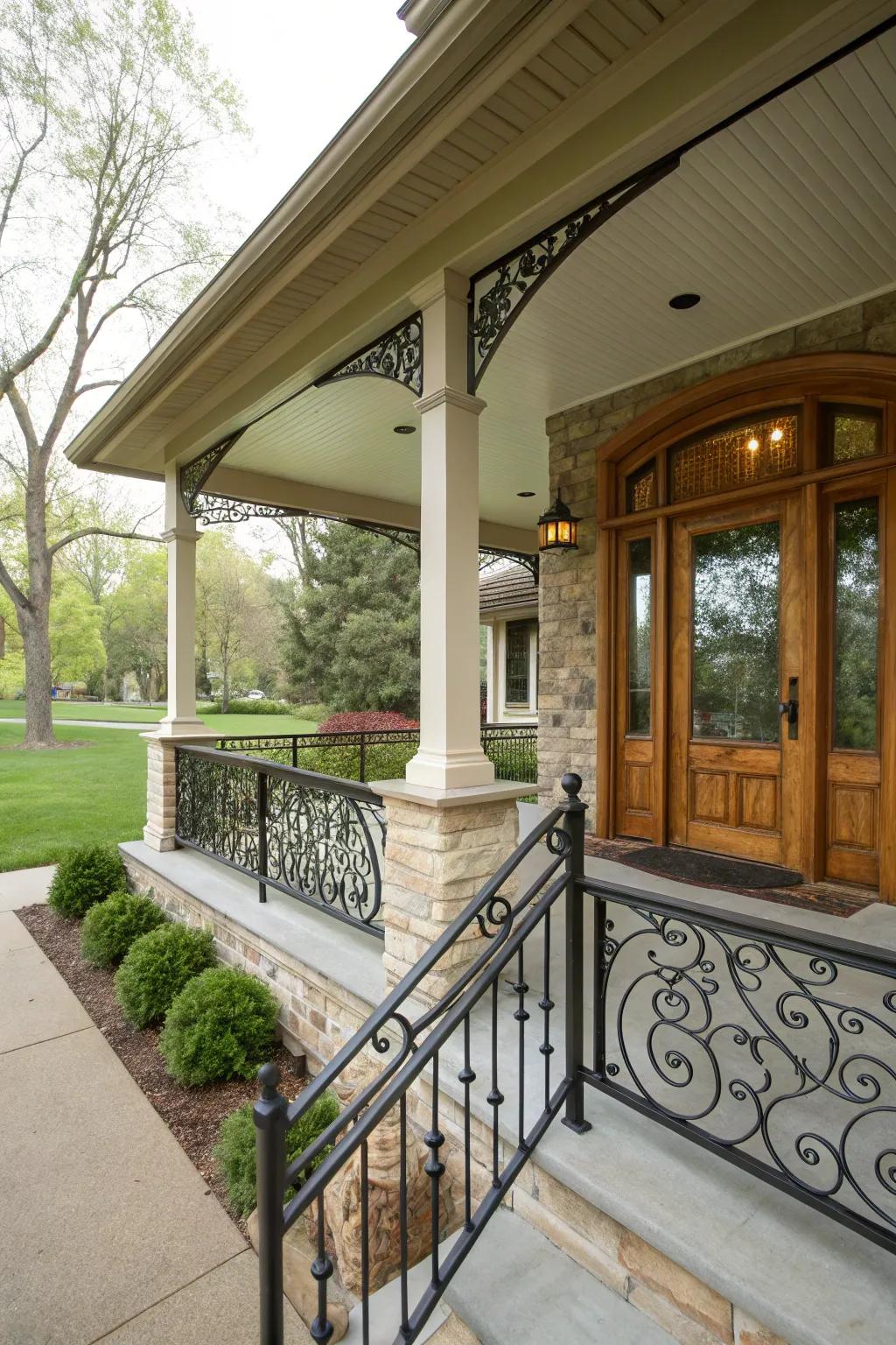 Metal borders that match the home's style perfectly.