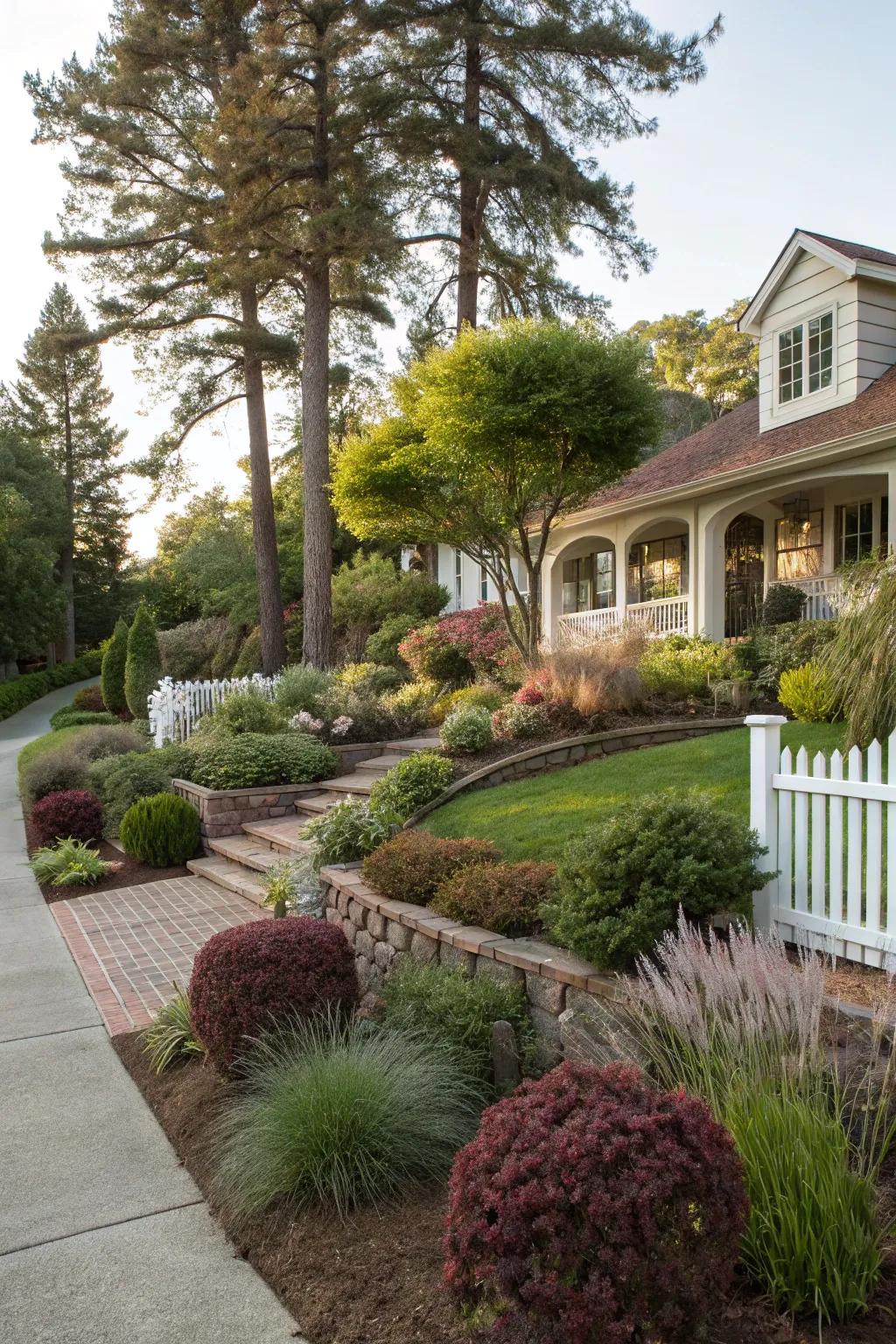 Tiered planting amplifies depth and lushness in your garden.