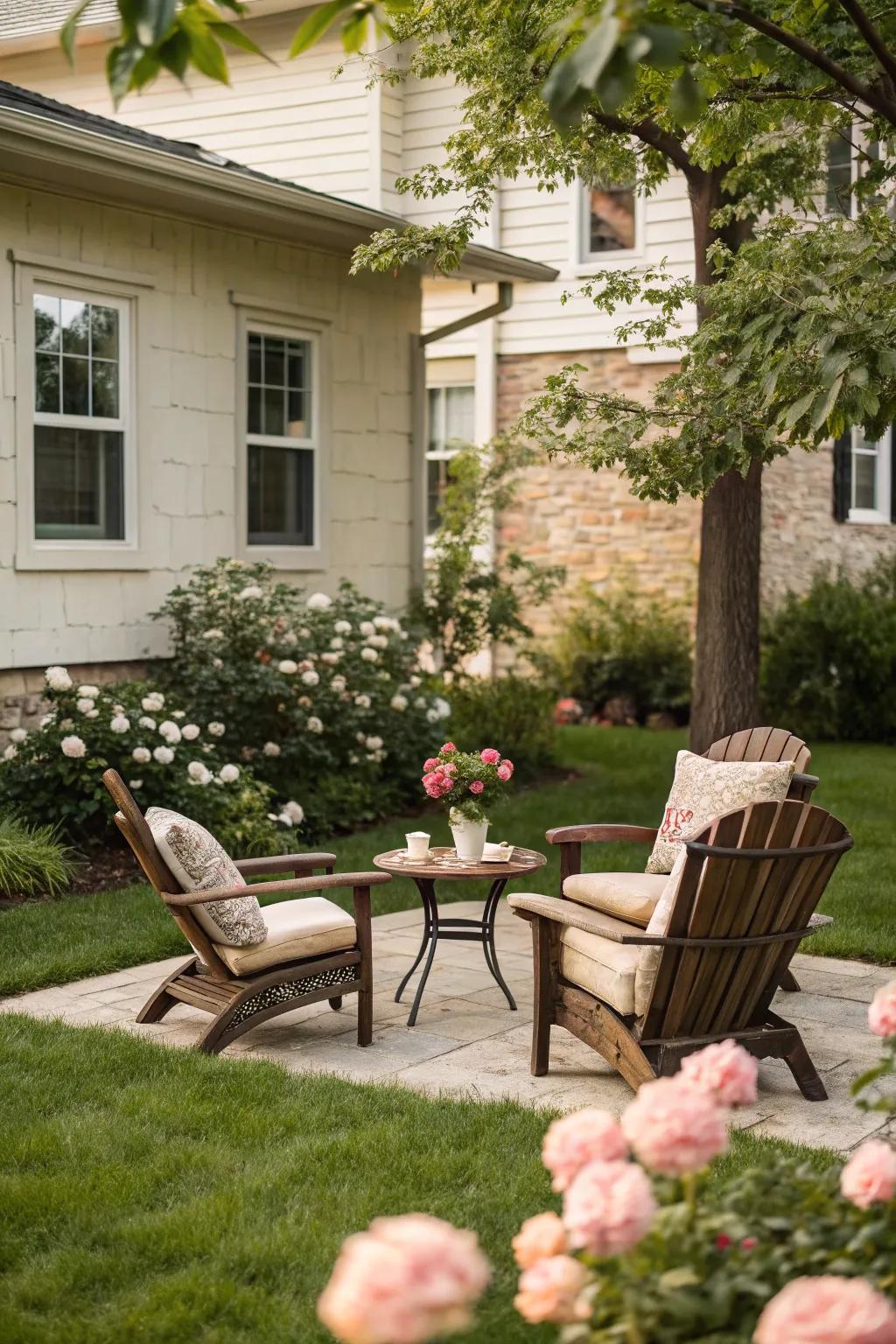 A cozy seating space encourages relaxation and conversation.