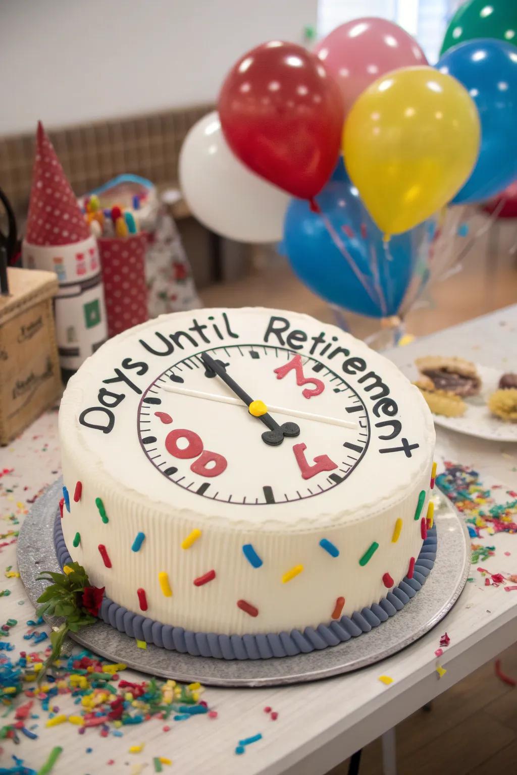 Count down to retirement with this side-splitting cake!