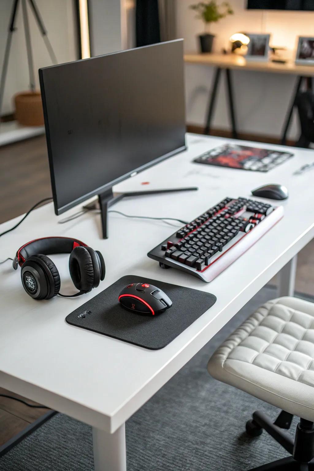 A stylish desk will improve the appeal of your gaming arrangement.