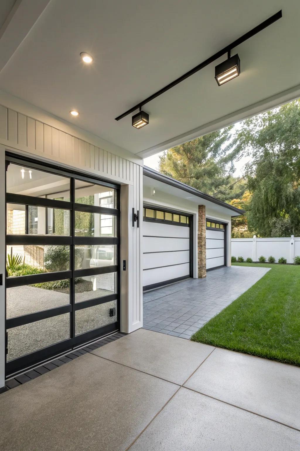 Stylish garage doors improve both security and visual appeal.