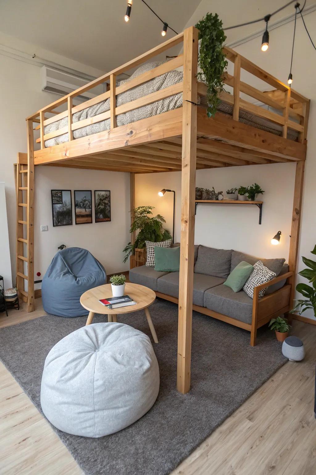 A mini living area is great for relaxing and socializing.