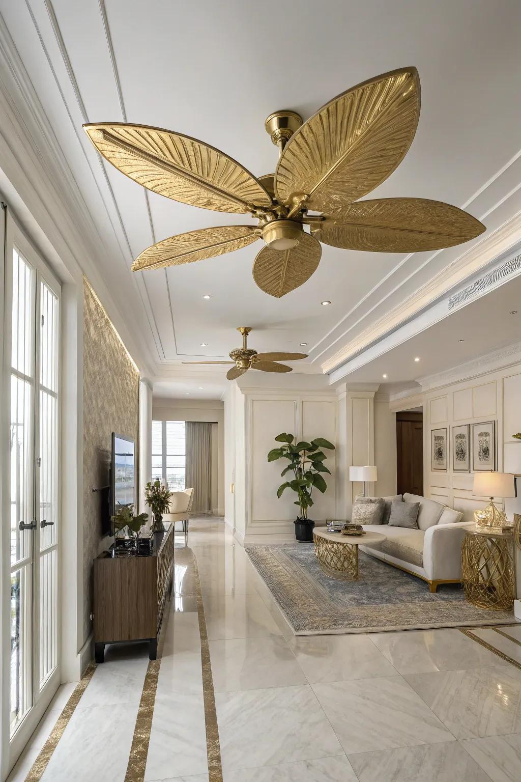 Turn your ceiling fan into a topic of conversation with gold leaf.