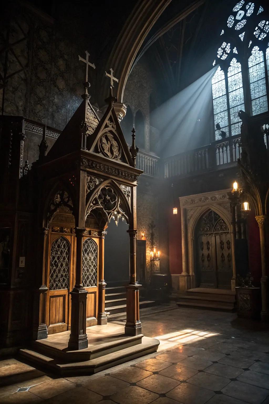 A dimmed setting that beckons intrigue.