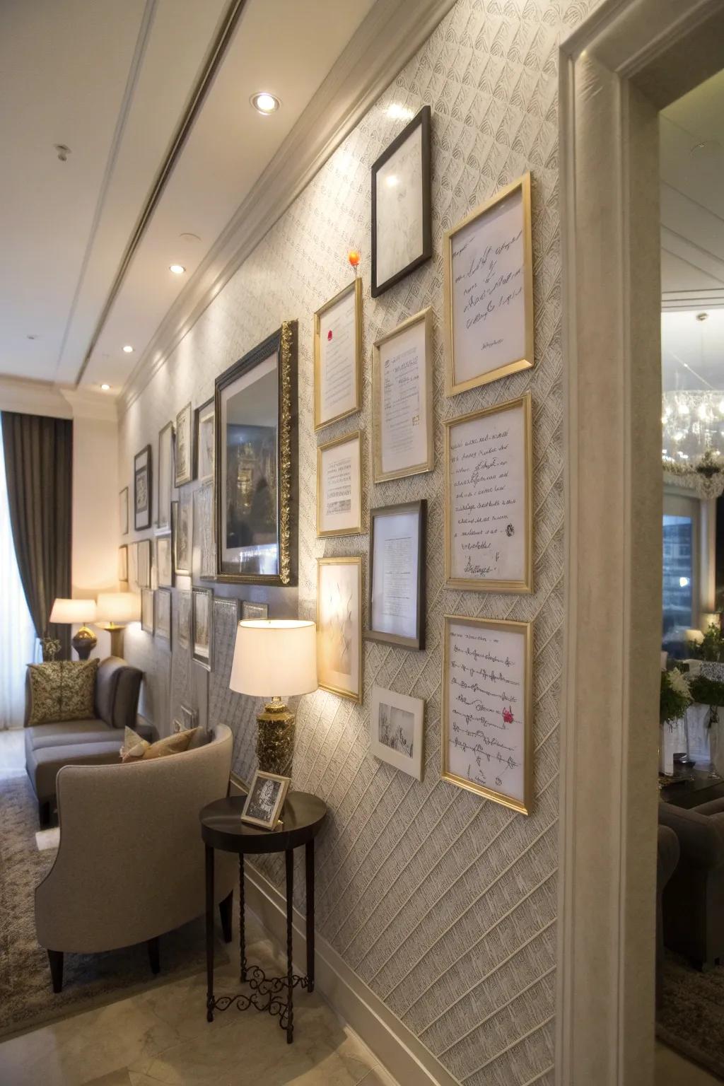 A wall showcasing motivational sayings and appreciation messages.