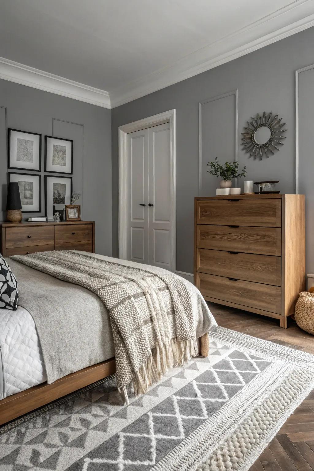 Monochrome sophistication accomplished through diverse textures.