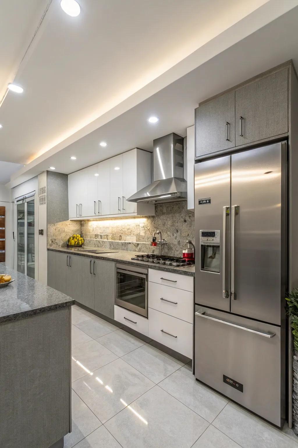 Stainless steel appliances complementing a modern kitchen