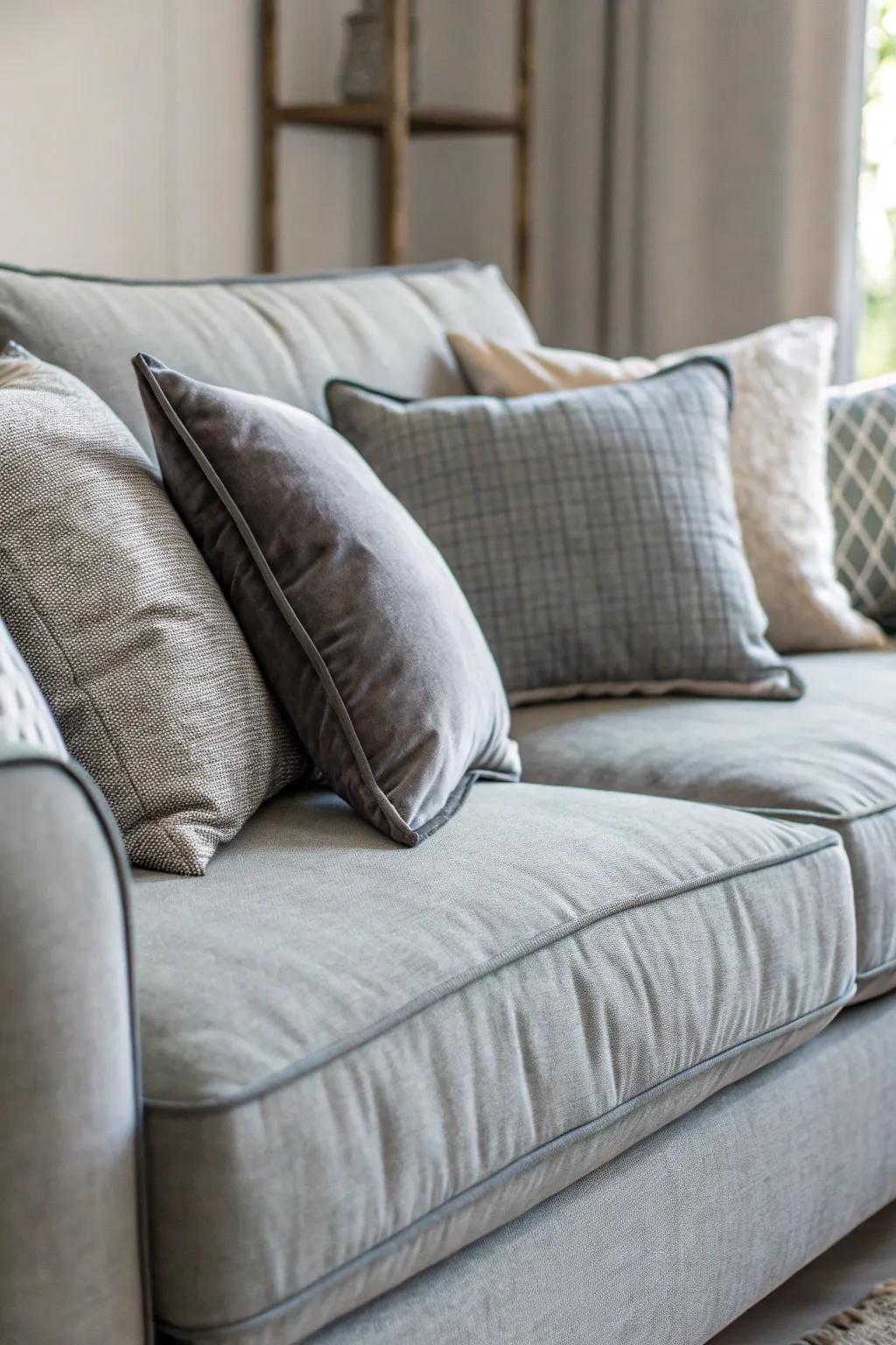 A monochrome palette of greys provides a stylish, cohesive appearance.