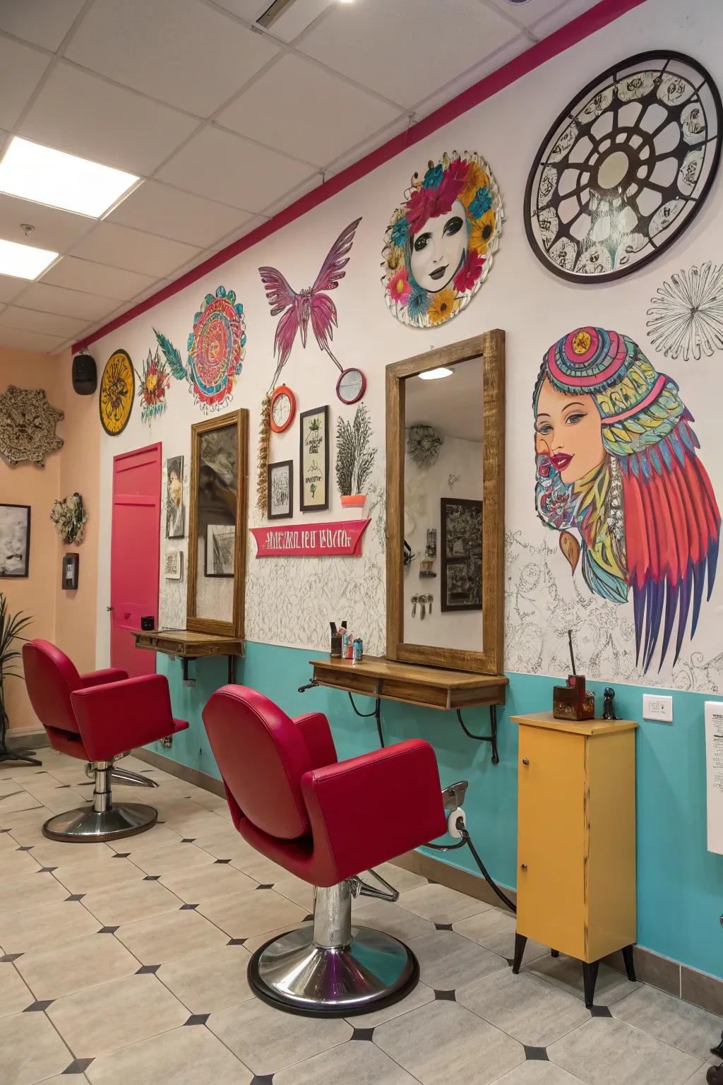 Artistic decor can spark conversation.