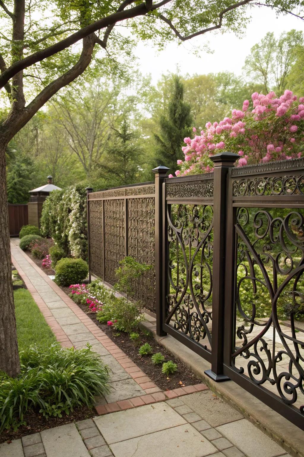 Decorative iron boards append artistic flair.