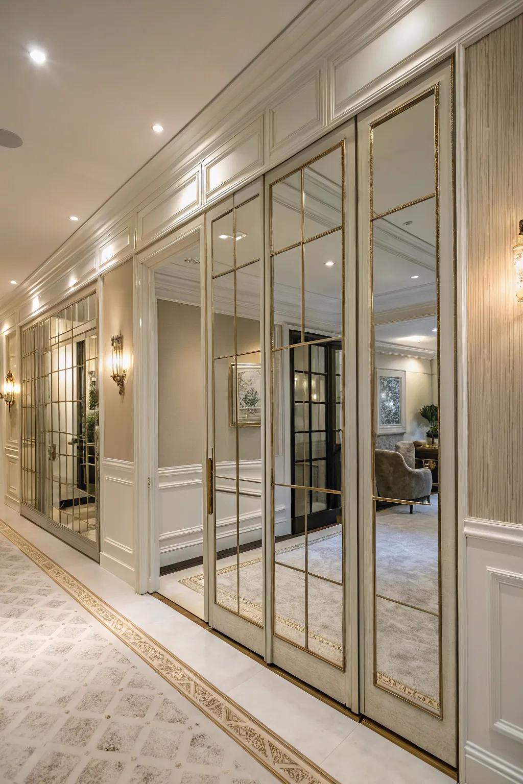 Enhance space through reflective paneling.