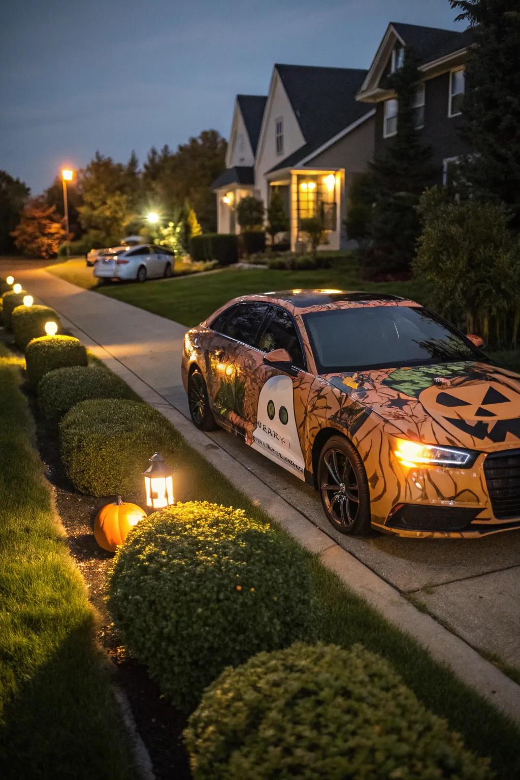 Vinyl wraps deliver a vibrant and attention-grabbing Halloween aesthetic.