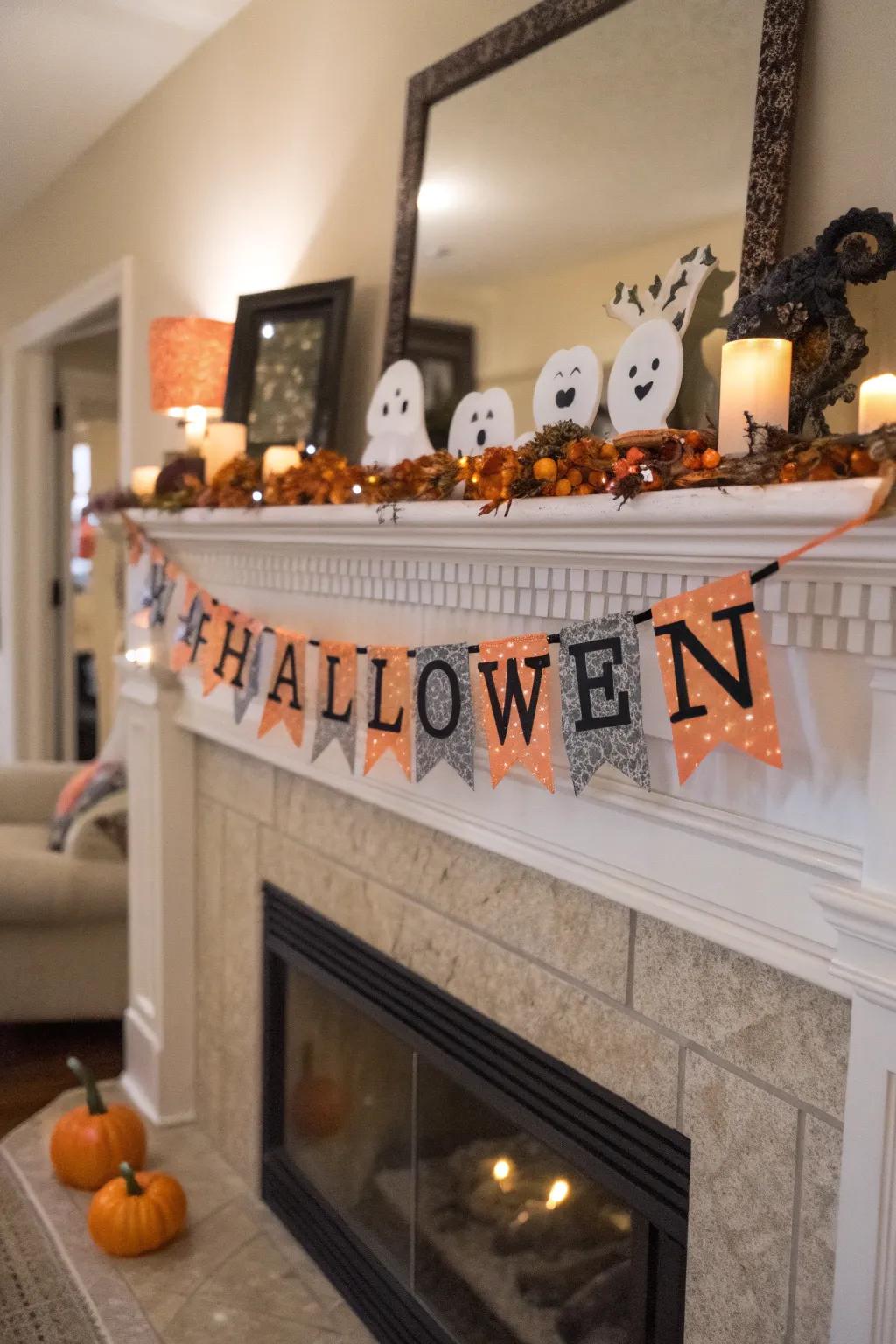 Banners add festive layers to the spooky scene.