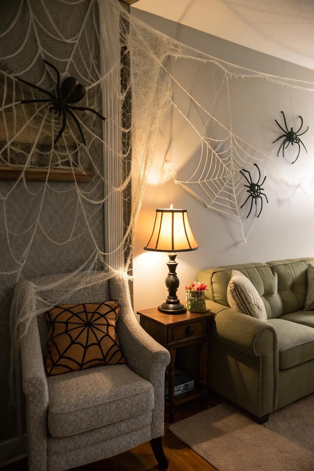 Cobwebs transform ordinary angles into spooky scenes.