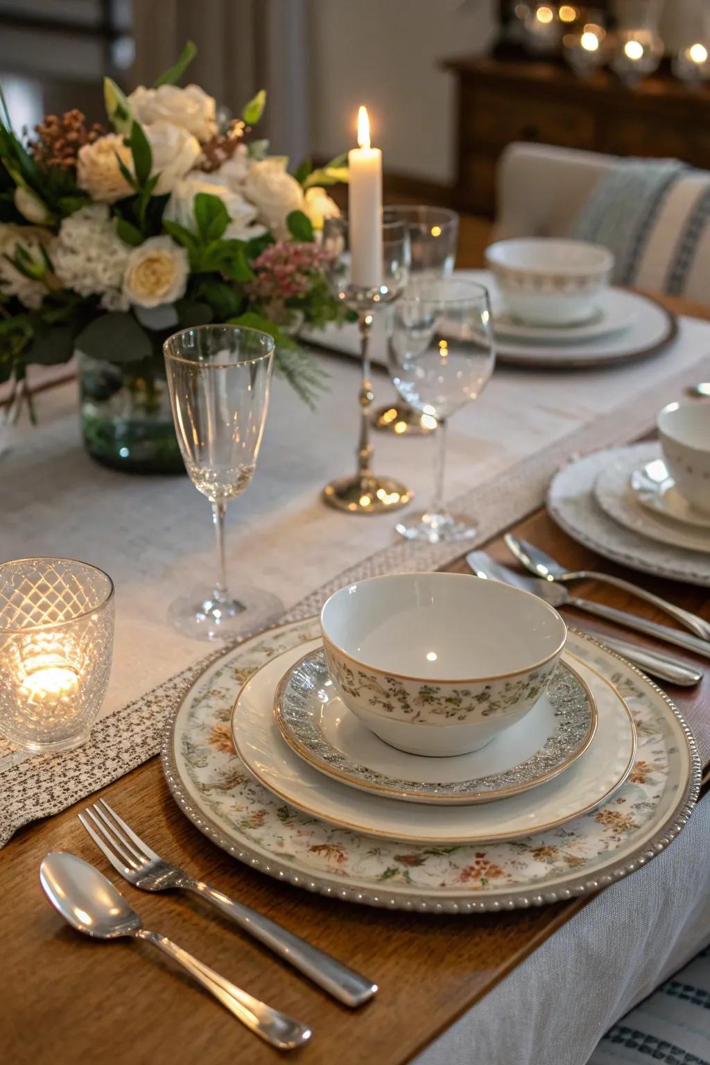 A beautifully arranged table showcasing singular artisan tableware, ideally suited for hosting gatherings.