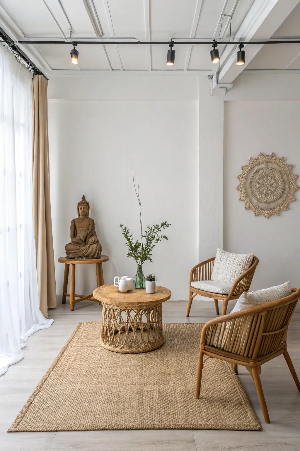 Eliminating clutter establishes a spacious, serene environment.
