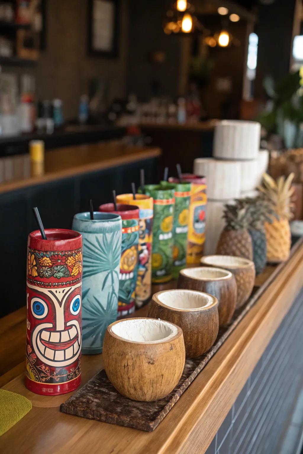 Exotic drinkware adds flair to your cocktails.