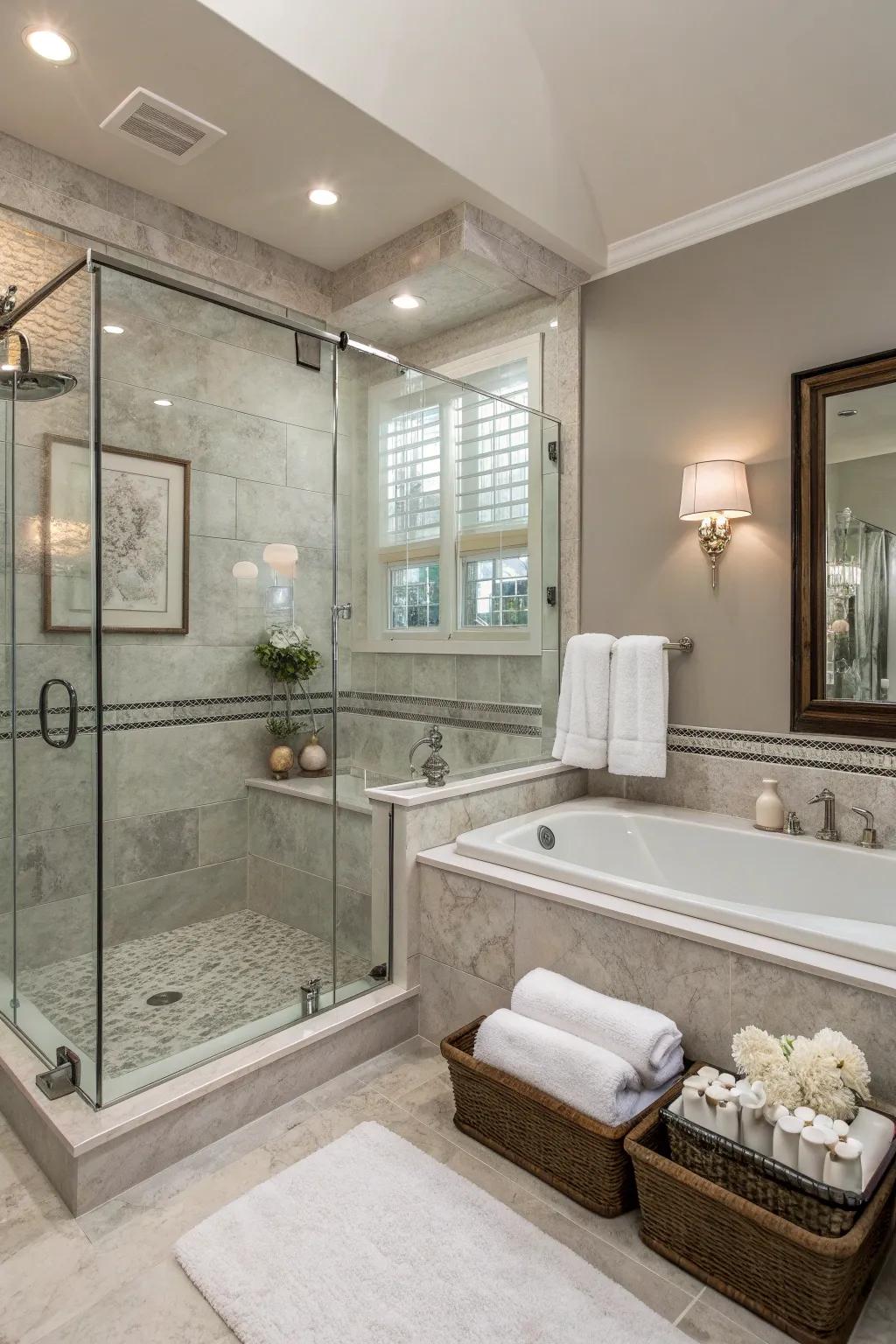 Convert your washroom into a tranquil getaway, fostering a spa-resembling atmosphere.