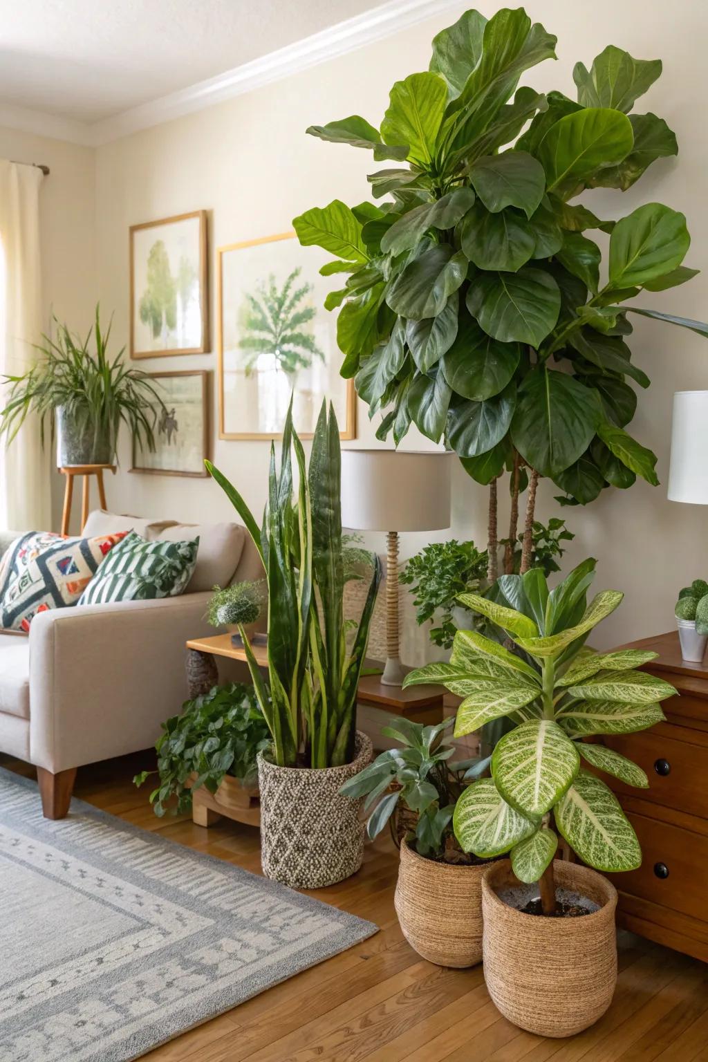 Design lively plant arrangements for visual interest.