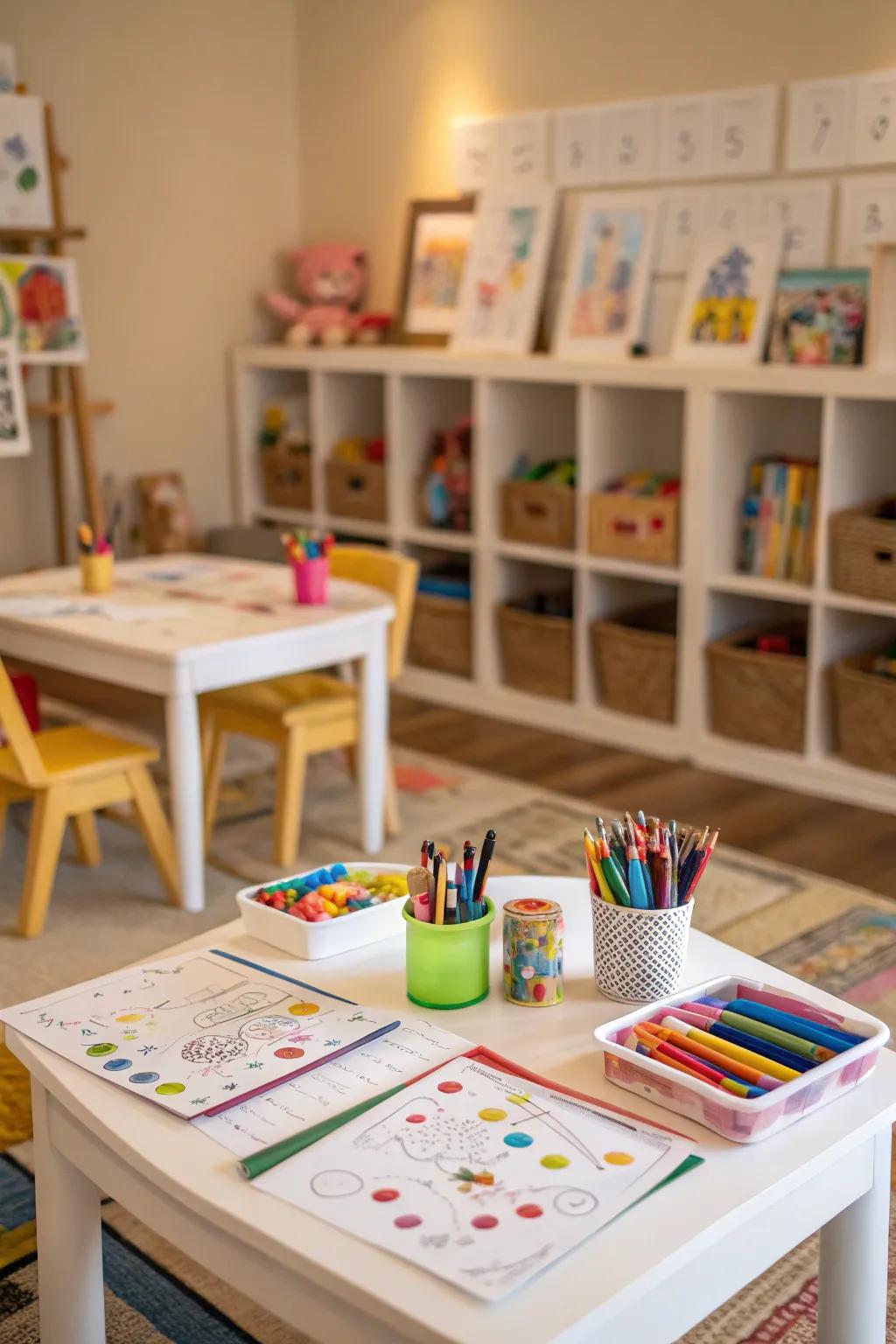 An inventive alcove inspires artistic exploration.