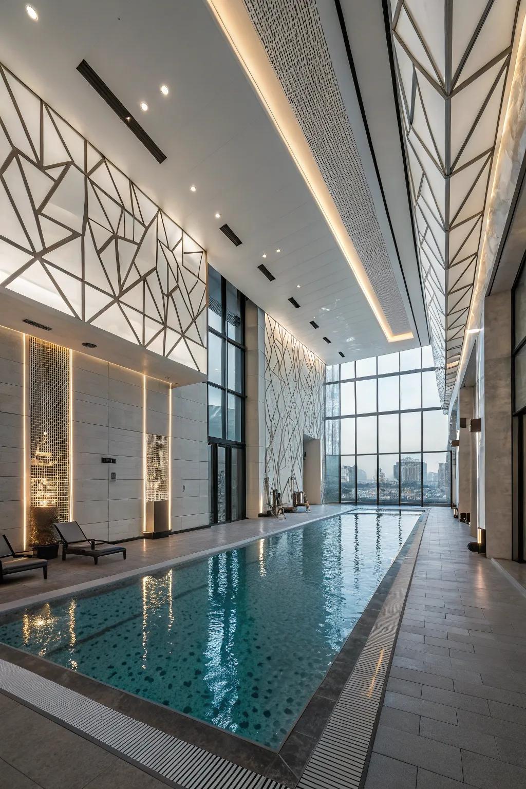 A modern indoor pool with up-to-date design