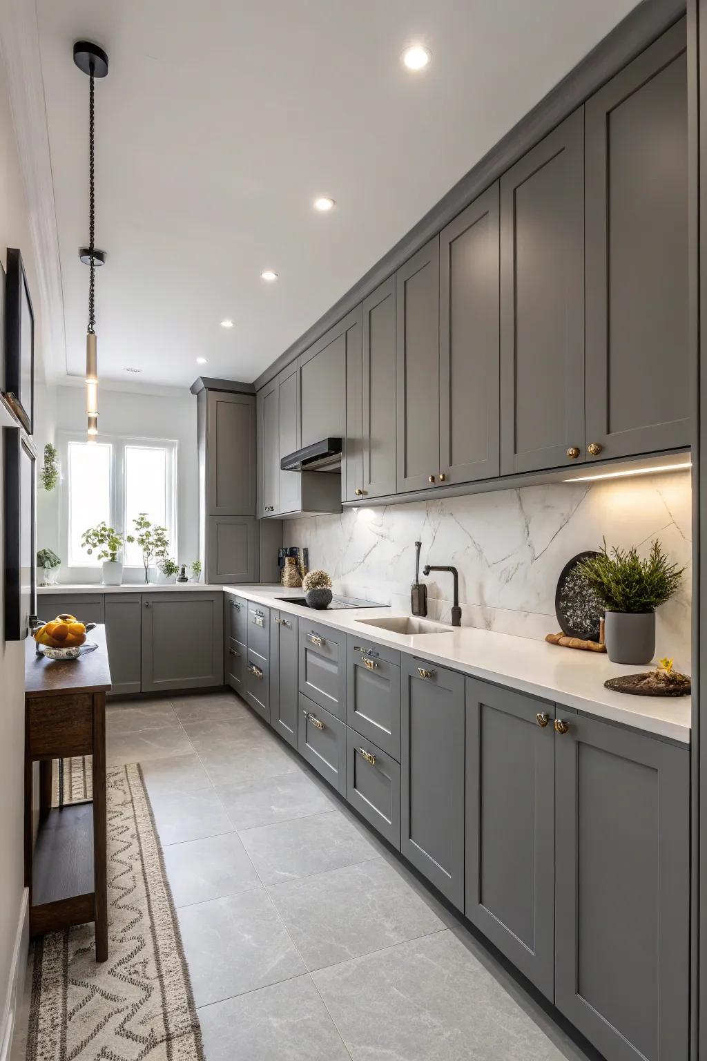 Refined steel gray hues provide an adaptable and fashionable appearance.