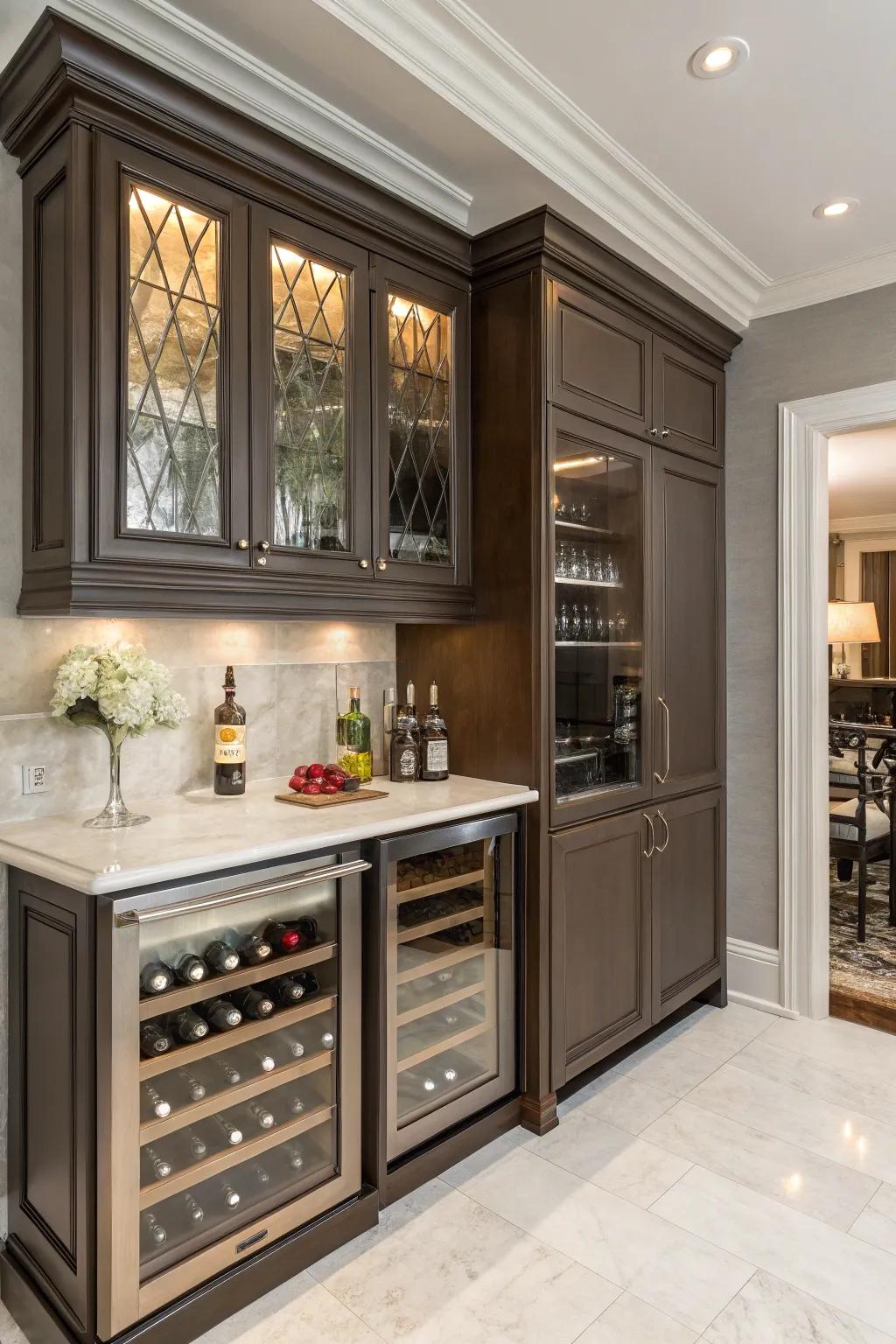 A butler's pantry combines elegance and utility.