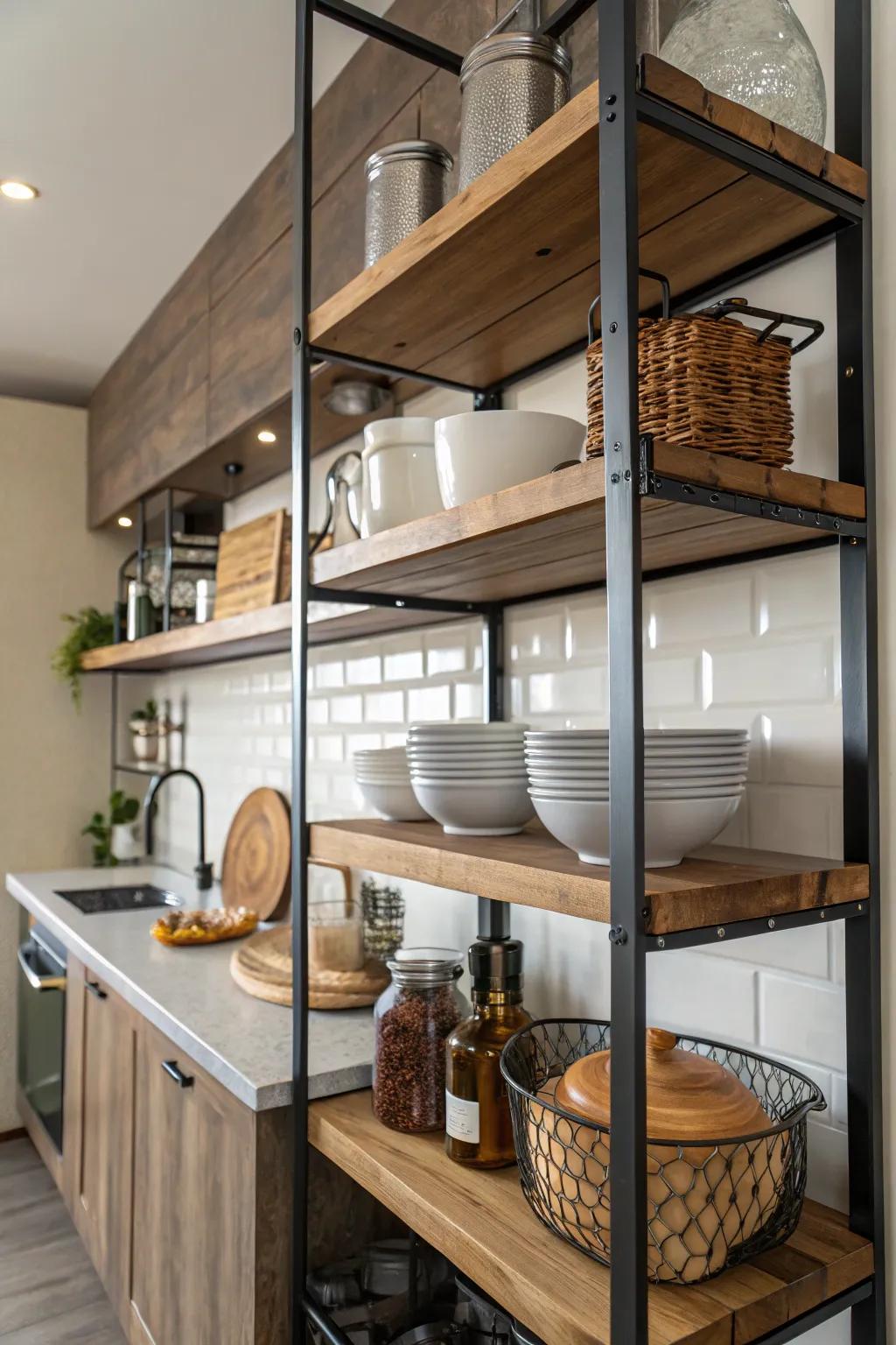 Blending patterns and resources can elevate the visual appeal of kitchen racks.