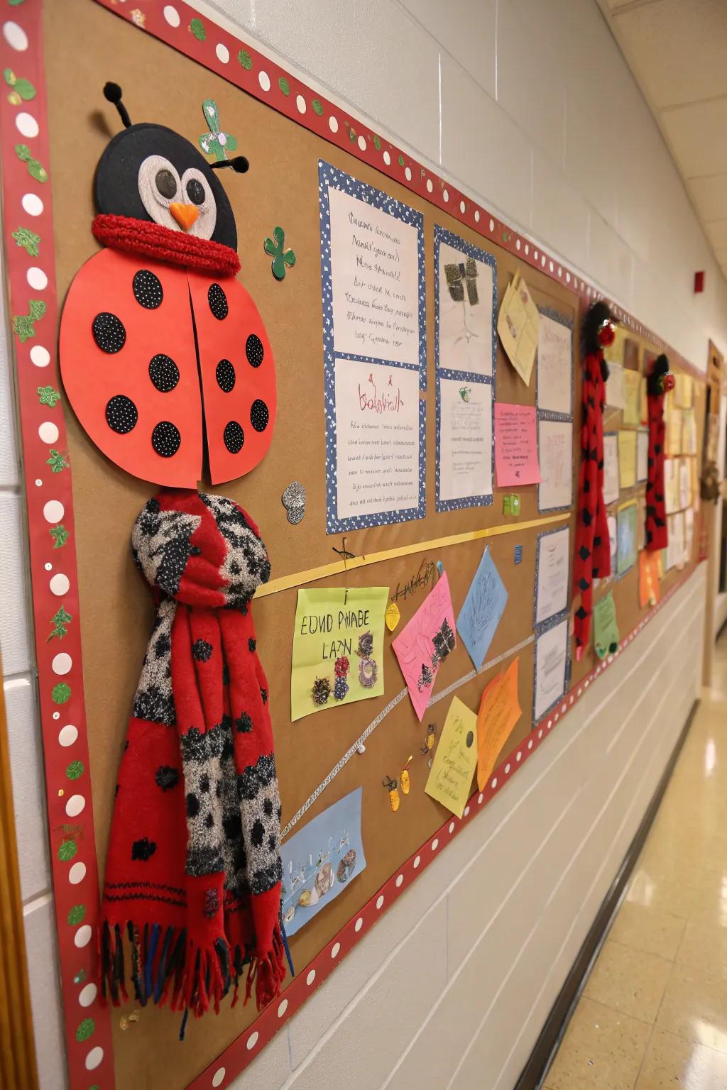 A seasonal ladybug board that transforms through the periods.