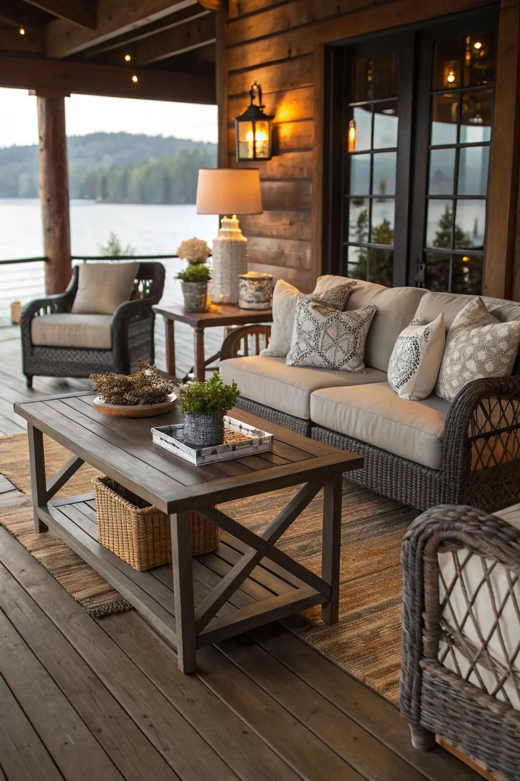 Practical home furnishings amplify both style and utility.