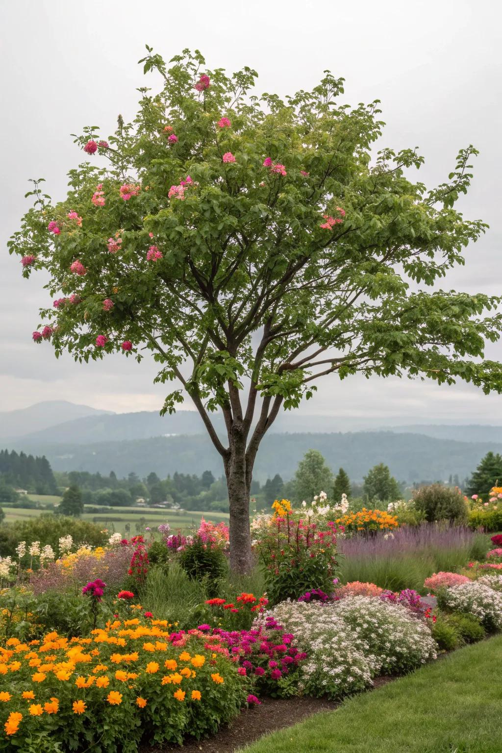 Long-lasting plants give lasting beauty and are easy to keep up around trees.