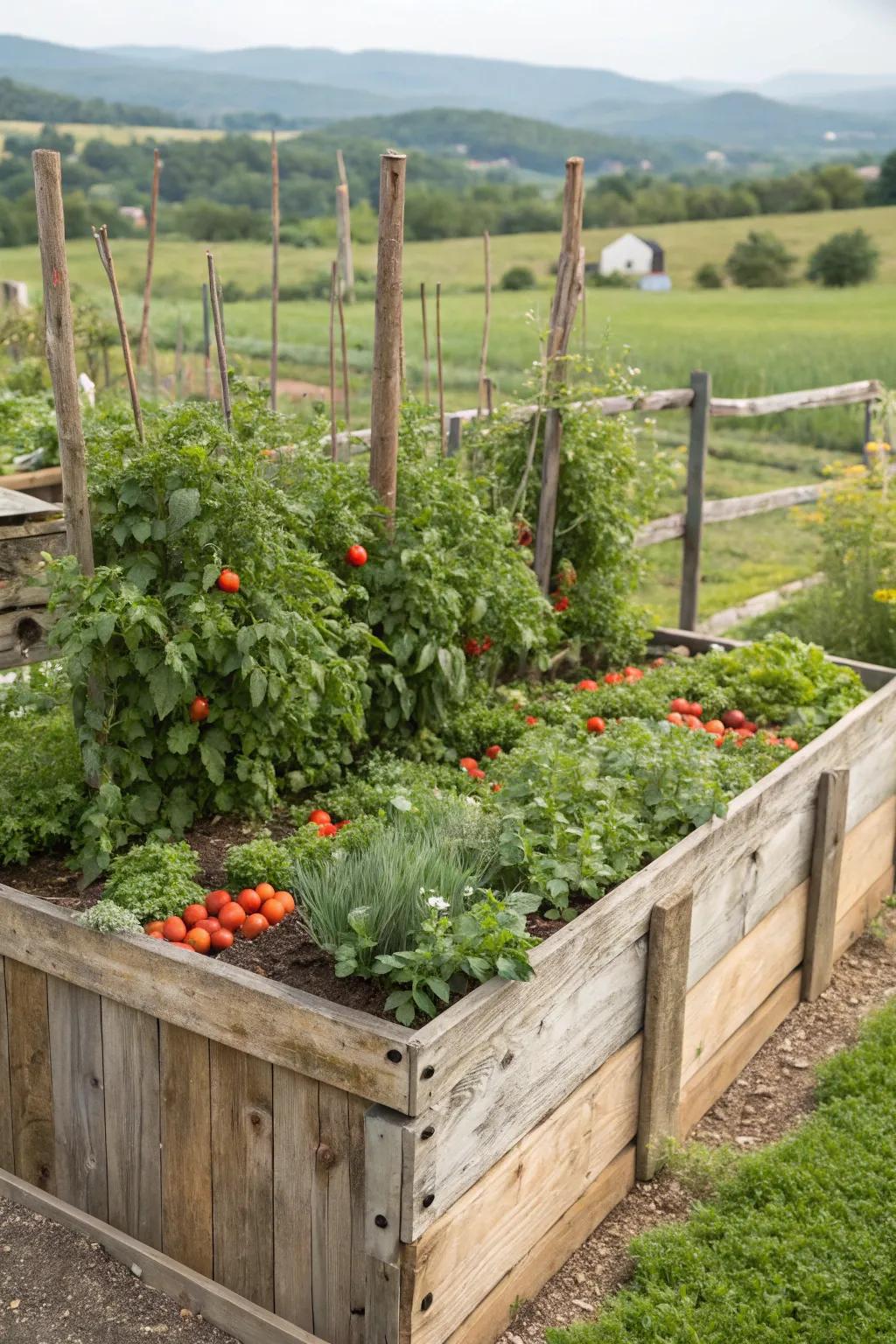 Feed bunks are a strong way to make big raised gardens.
