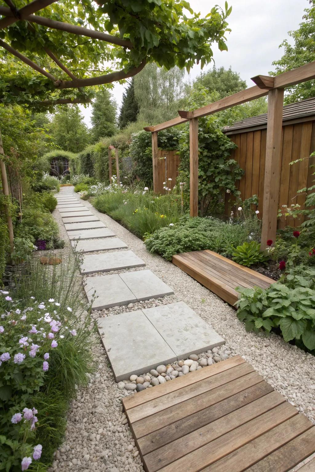 Amalgamate structural timbers with other substances to achieve a textured aesthetic.