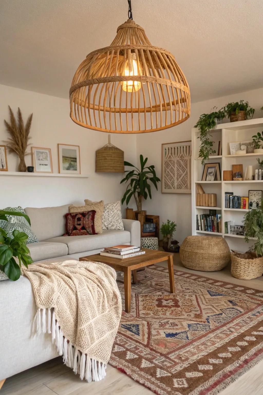 Cane components easily enhance bohemian vibes.