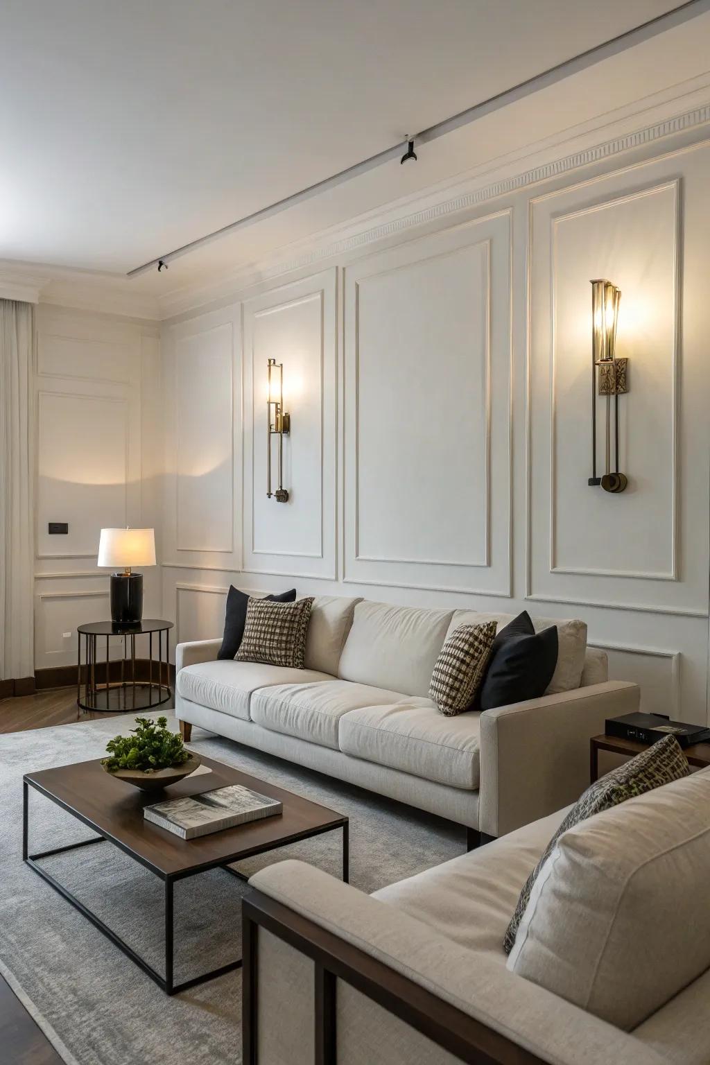 Minimalist sconces embody understated sophistication.