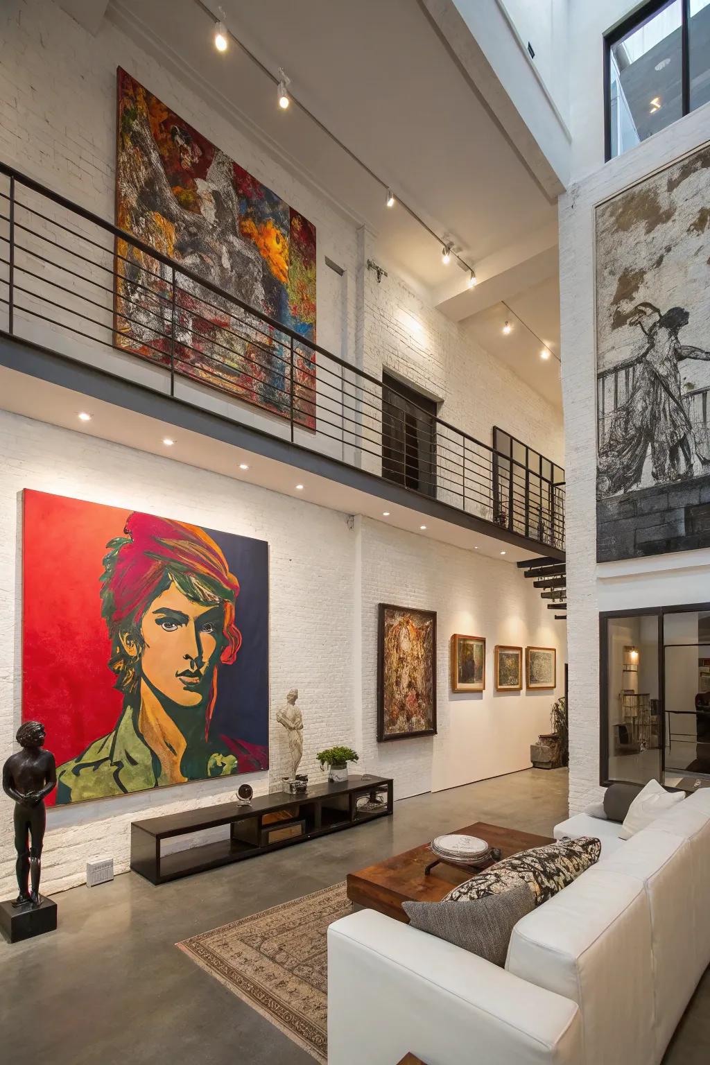 Eye-catching art pieces make a striking statement.