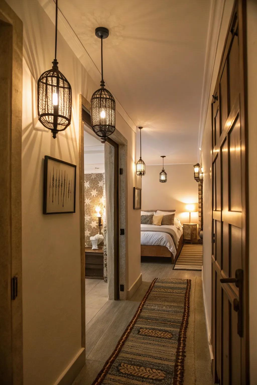 Blend your lighting options for an inviting atmosphere.
