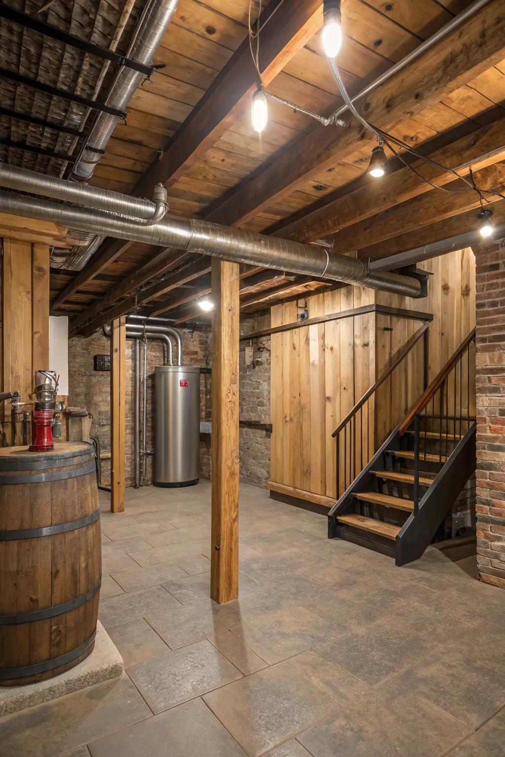 Natural and industrial components add coziness and individuality.