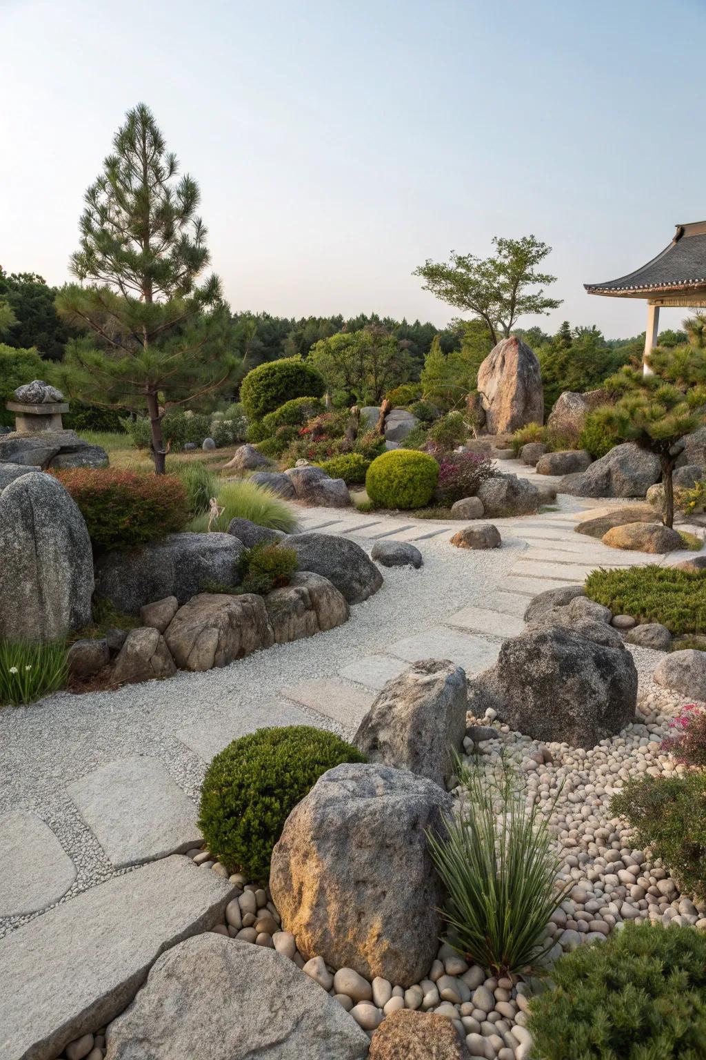Natural rocks introduce texture and need no maintenance.