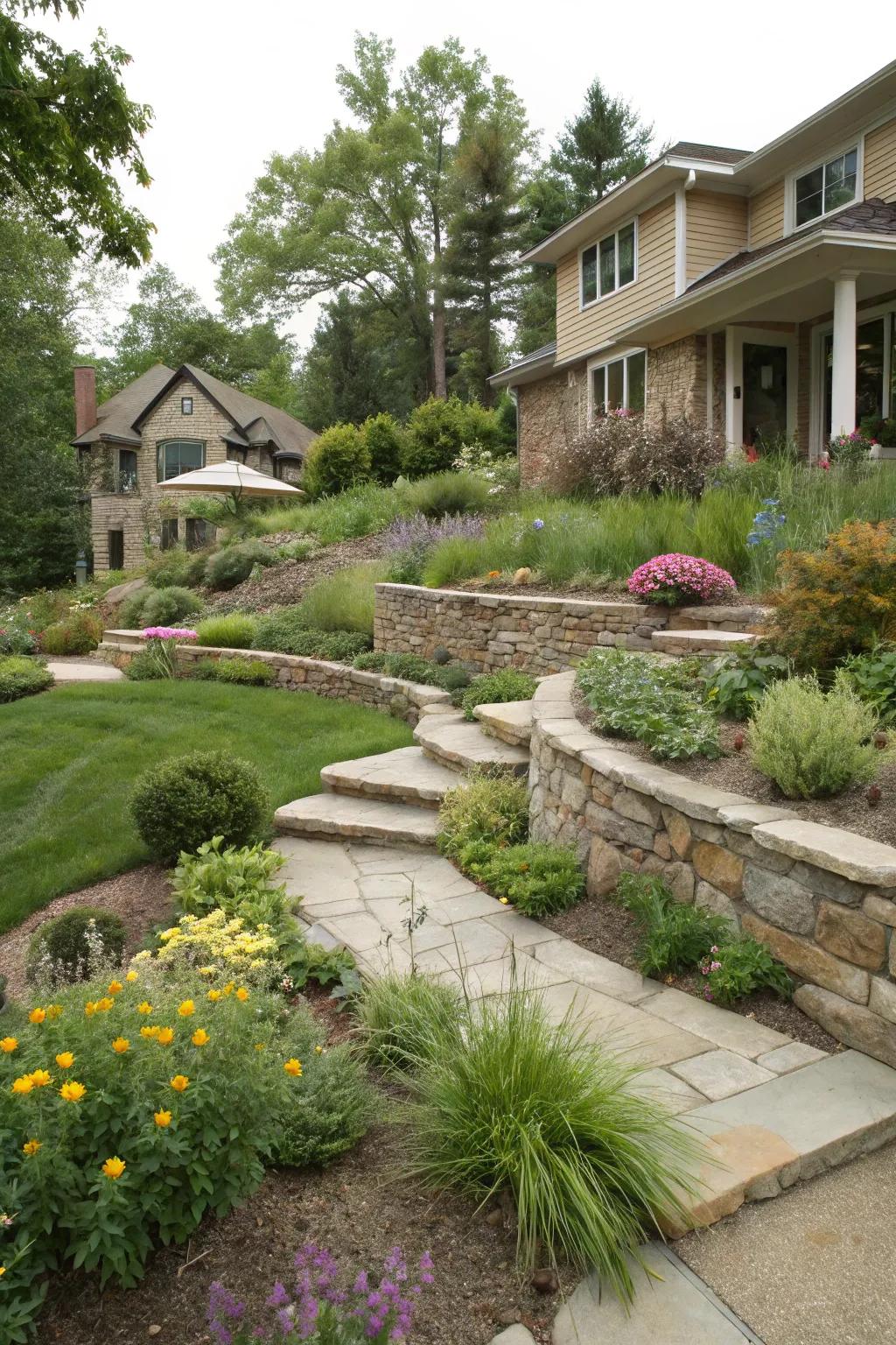 Reduced grass equates to diminished labor alongside amplified beauty across a gradient.