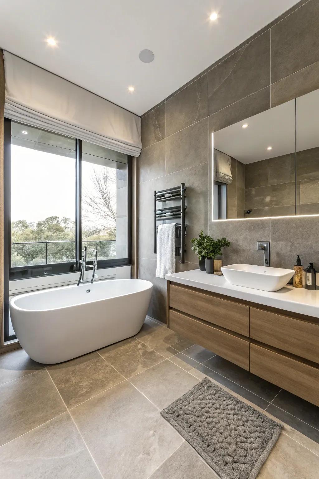 Neutral colors develop a calm and advanced ambiance.