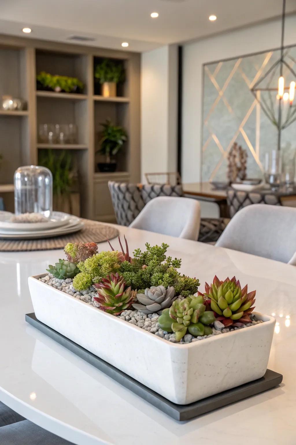 Succulents deliver a fashionable and undemanding choice.