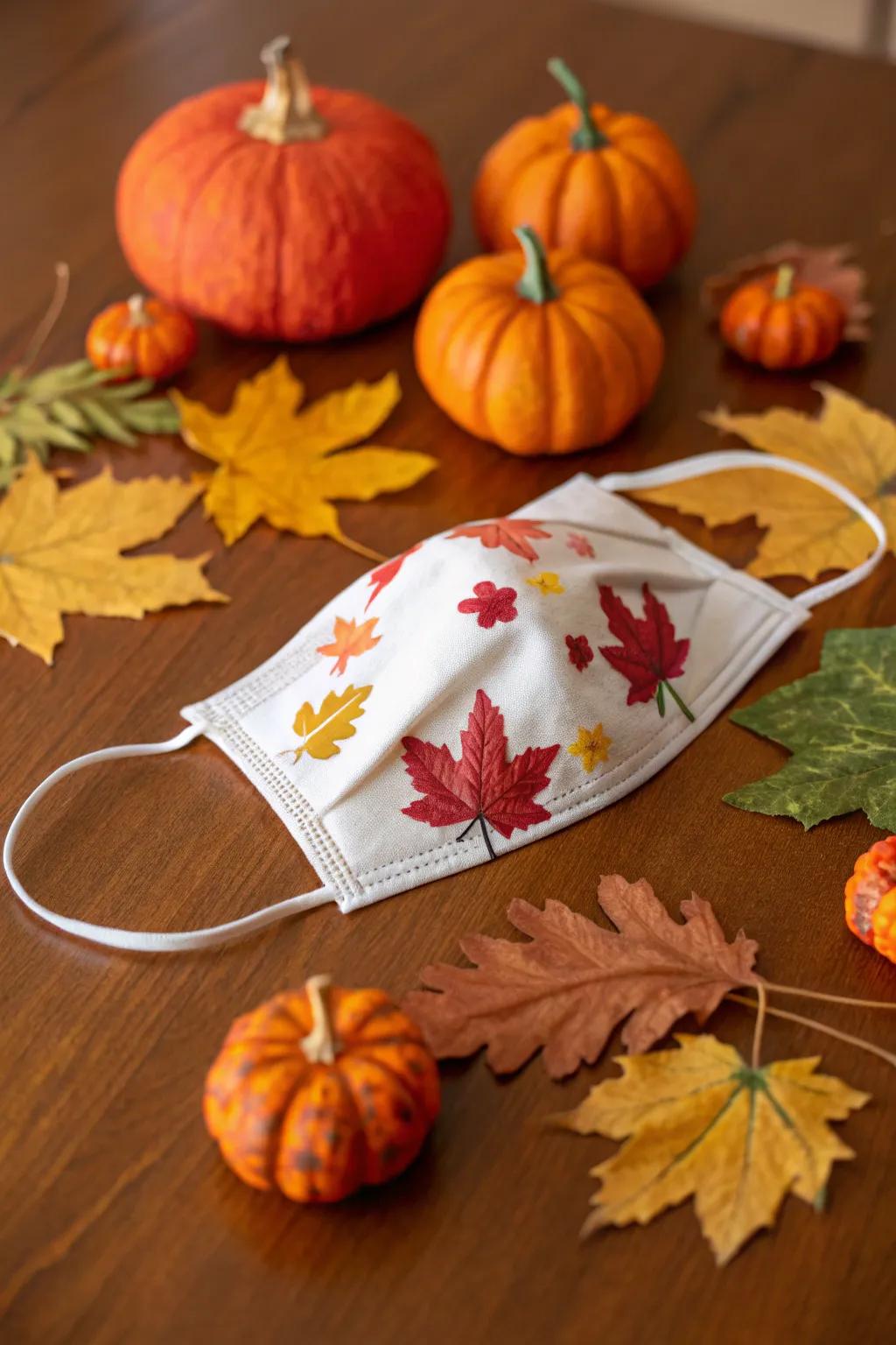 Seasonal ornaments carry a celebratory mood to your mask.